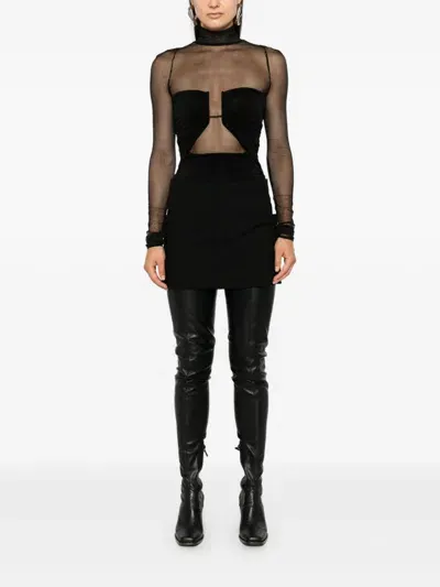 Rick Owens Cut-off Mini Skirt In Black