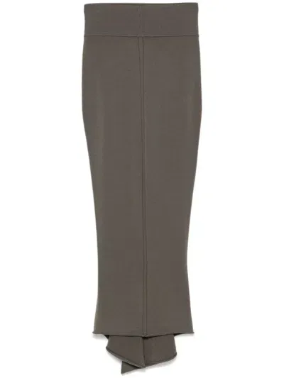 Rick Owens Dauphine Midi Skirt In Brown