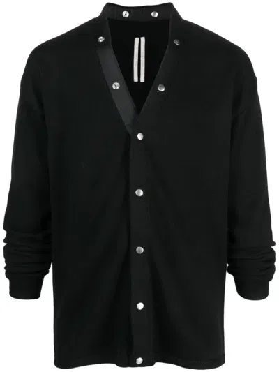 Rick Owens Logo Cardigan In Black