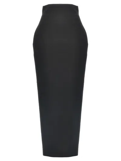 Rick Owens Dirt Pillar Zipped Skirt In Black