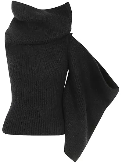 Rick Owens Double Banded Knit Top Clothing In Black