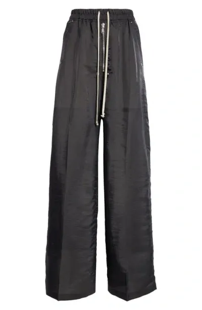 Rick Owens Drawstring Silk & Nylon Active Pants In 09 Black