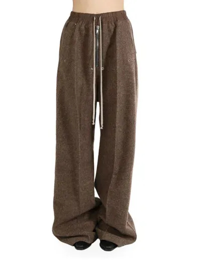 Rick Owens Drawstring Trousers In Braun