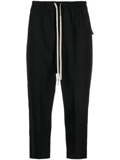 Rick Owens Drawstring-waistband Tapered Track Pants In Black