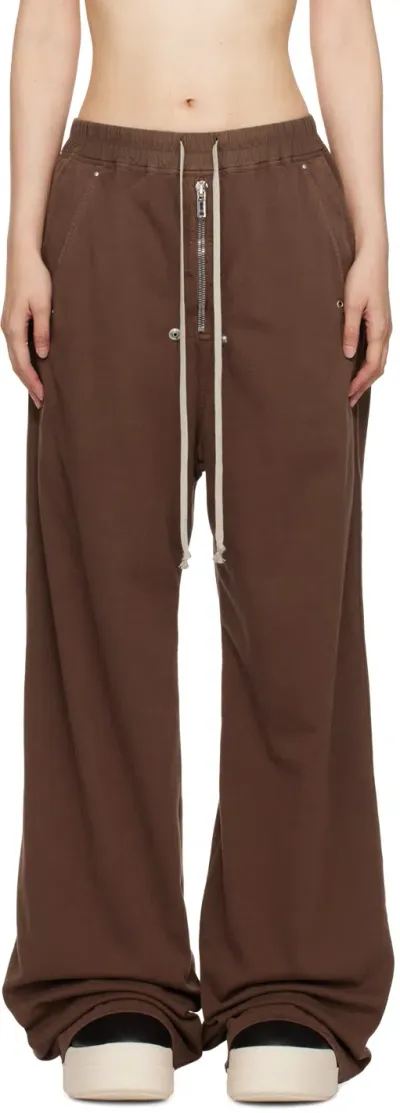 Rick Owens Drkshdw Brown Porterville Geth Bela Lounge Pants In 83 Terra