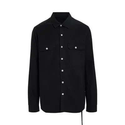 Rick Owens Drkshdw Cotton Poplin Outershirt In Black