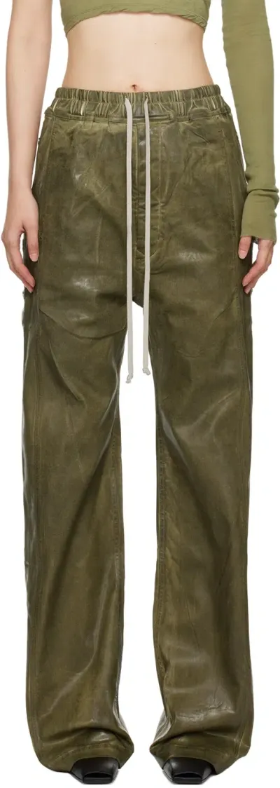 Rick Owens Drkshdw Green Porterville Pusher Jeans In 85 Sage