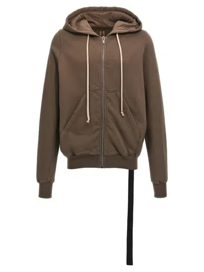 Rick Owens Drkshdw Jason S Zipped Hoodie In Grey