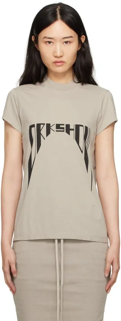 Rick Owens Drkshdw Off-white Porterville Small Level T-shirt In Grey