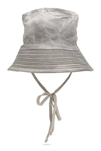 Rick Owens Drkshdw Tied Bucket Hat In Grey