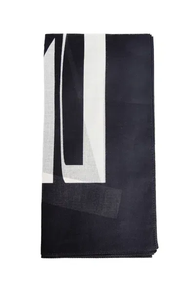 Rick Owens Drkshdw Unisex Black&white Scarves