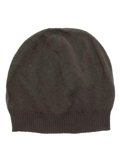 Rick Owens Fine-knit Beanie In Brown