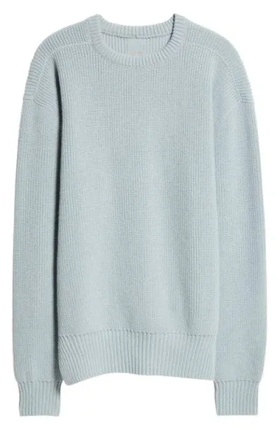 Rick Owens Fisherman Virgin Wool Sweater In Pale Blue