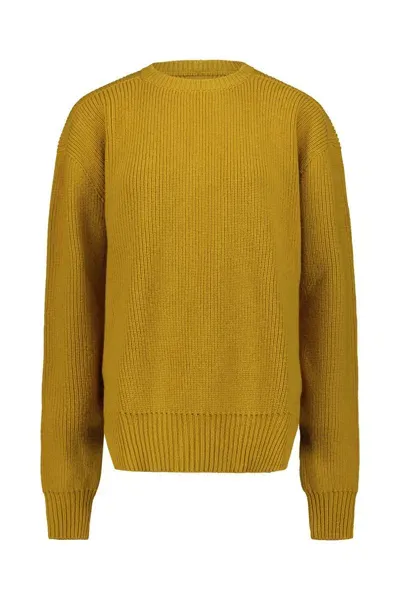 Rick Owens Fishermann Crew Neck Sweater Clothing In Yellow