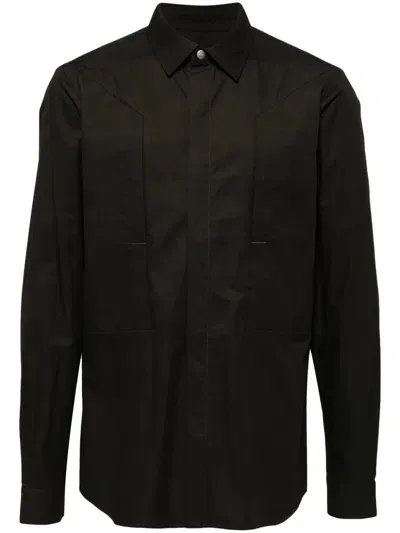 Rick Owens Fog Panelled Shirt In Nude