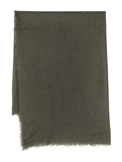 Rick Owens Frayed Scarf In Green