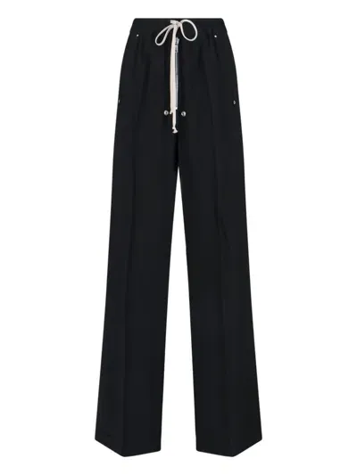 Rick Owens Wide Bela Pants Elastic Waistband In Black