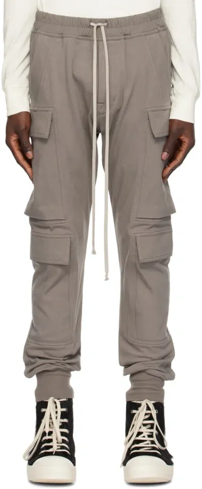 Rick Owens Gray Mastodon Mega Cargo Pants In 34 Dust