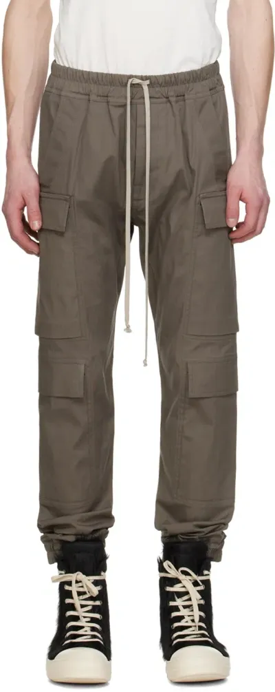 Rick Owens Gray Mastodon Mega Cargo Pants In 34 Dust