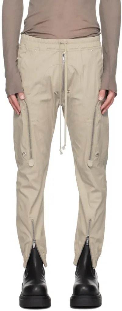 Rick Owens Gray Porterville Bauhaus Cargo Pants In 08 Pearl