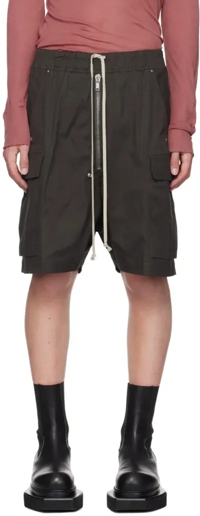 Rick Owens Gray Porterville Cargobela Shorts In 78 Drkdust