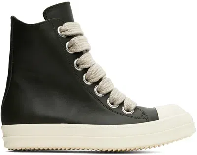 Rick Owens Green Lido Jumbo Laced Sneakers In Black