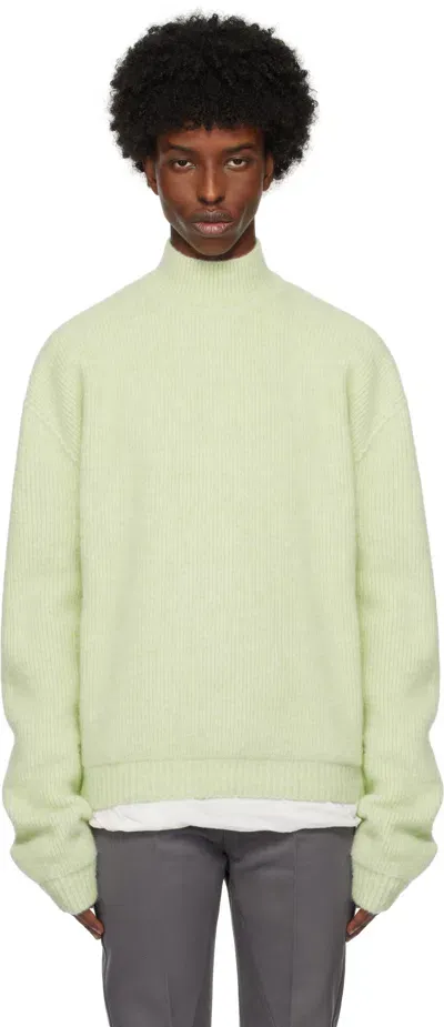 Rick Owens Green Porterville Alpaca Knit Turtleneck In 25 Green