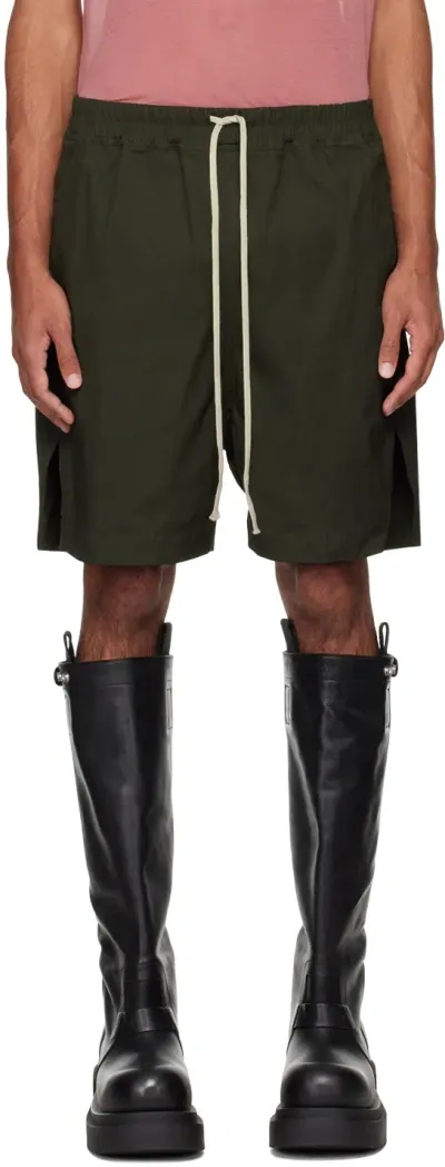 Rick Owens Green Porterville Boxers Shorts In 75 Forest