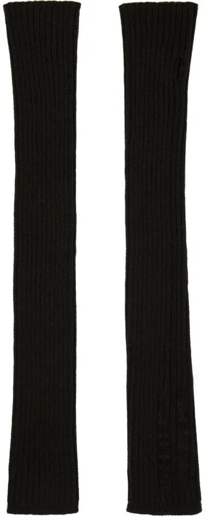 Rick Owens Green Porterville Ribbed Arm Warmers In 75 Forest