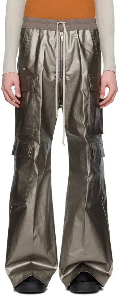 Rick Owens Gunmetal Cargobelas Denim Cargo Pants In 68 Gunmetal