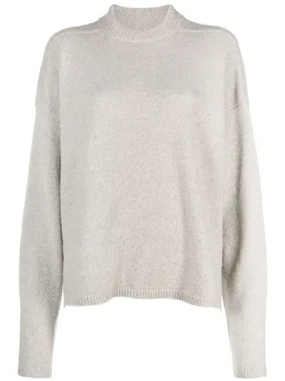 Rick Owens High-neck Long-sleeve Jumper In Grey