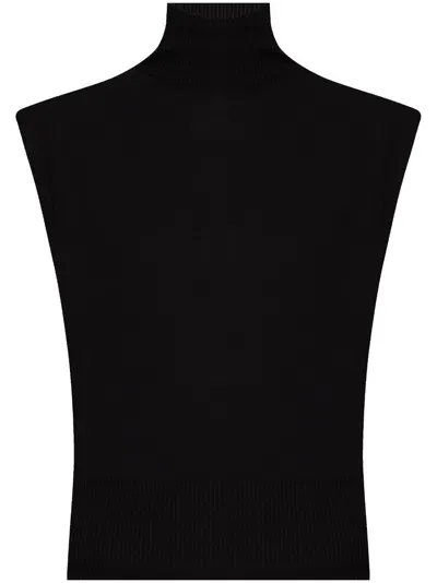 Rick Owens Viscose Blend Cap Sleeve Top In Black