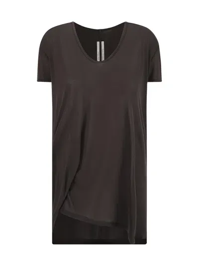 Rick Owens Hiked T-shirt In Dark Dust