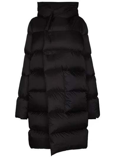 Rick Owens Hooded Puffer Coat In Schwarz