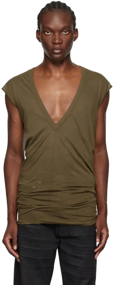 Rick Owens Khaki Porterville Dylan T-shirt In Green