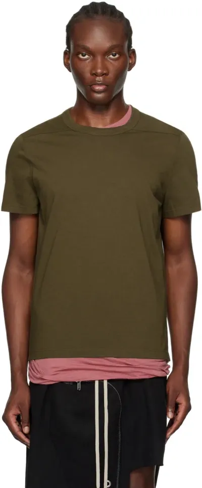 Rick Owens Khaki Porterville Short Level T-shirt In 35 Bean