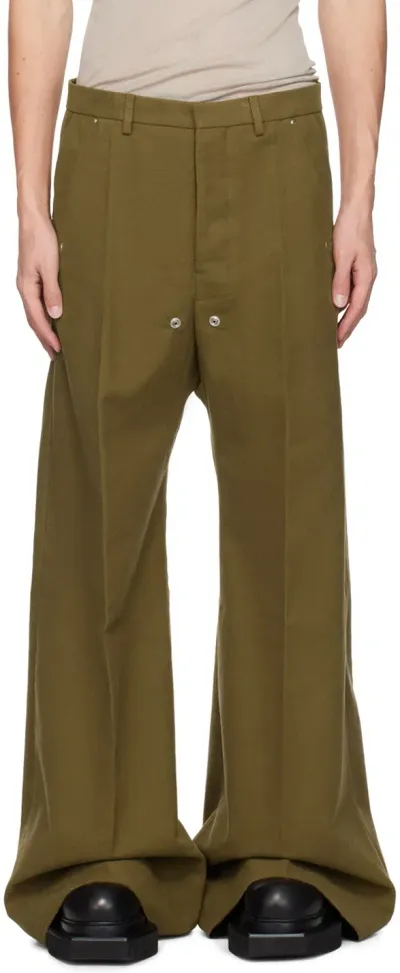 Rick Owens Khaki Tailored Bela Trousers In 35 Bean