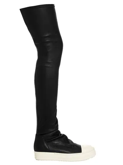 Rick Owens Knee High Stocking Sneaks Boots, Ankle Boots In Multicolor