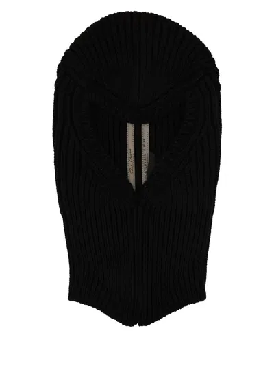 Rick Owens Knitted Balaclava In Black