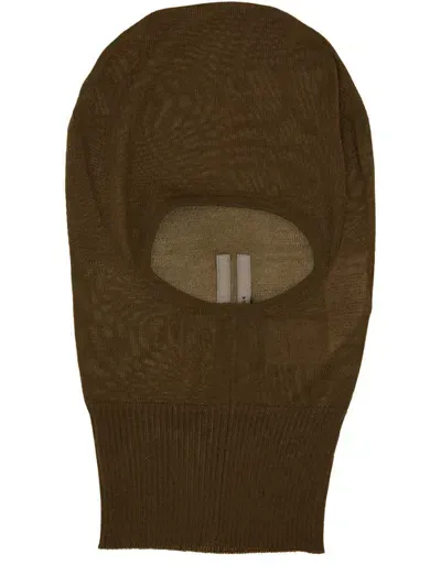 Rick Owens Knitted Balaclava In Brown