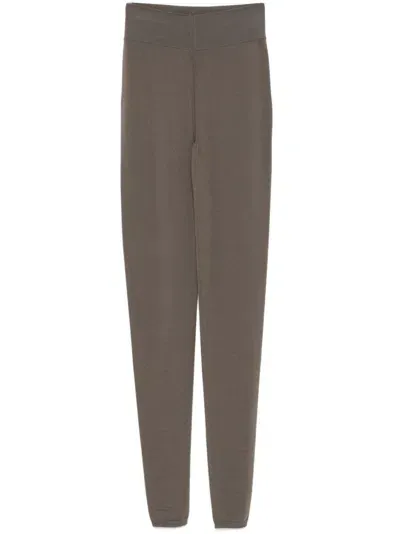 Rick Owens Knitted Leggings In Brown