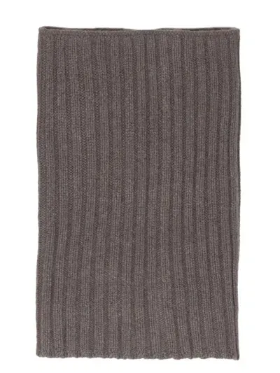 Rick Owens Knitted Scarf In Grey