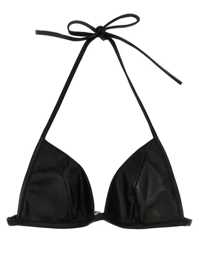 Rick Owens Leather Bra In Black