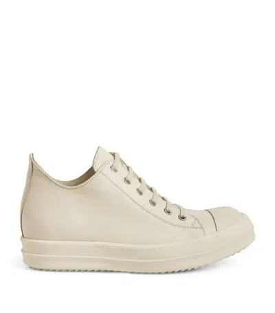 Rick Owens Leather Porterville Sneakers In Nude