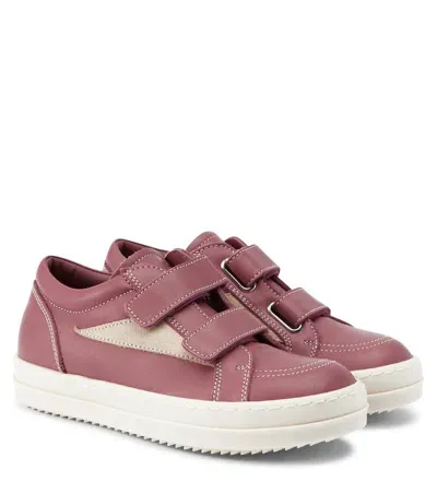 Rick Owens Kids' Leather Sneakers In Pink