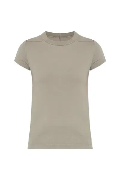 Rick Owens Level Crewneck Cropped T In Nude & Neutrals