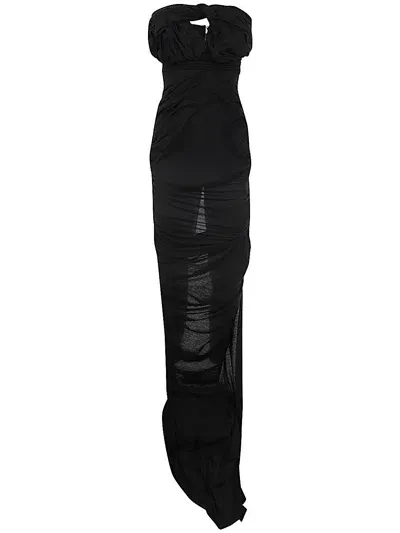 Rick Owens Lido Draped Gown Clothing In Black