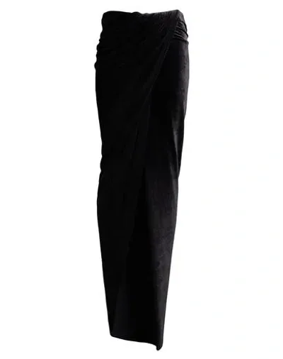 Rick Owens Velvet-finish Draped Skirt In Black