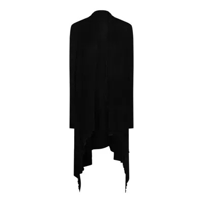 Rick Owens Long Wrapped Cadigan In Black