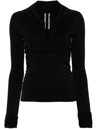 Rick Owens Ls Prong Top In Black